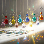 H&D HYALINE & DORA 3Inch Crystal Suncatcher Bauhinia Prisms Pendants 10Pcs Chandelier Crystals Replacement Hanging Sun Catcher Beads for DIY Arts Crafts Decor (Blue)