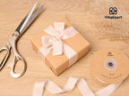 Vitalizart Silk Like Satin Ribbon 1 inch x 30 Yard Light Nude Handmade Frayed Ribbons for Gift Wrapping Baby Shower Wedding Bridal Bouquets Holiday Decor