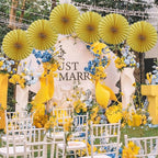 Yellow Birthday Decorations,DIY Yellow Paper Fans Hanging Decoration ,Party Supplies Party Fans 16in, Wedding Graduation Events Accessories 30 Color DIY Set （Yellow）