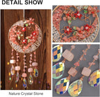TUOKING Crystal Suncatchers for Window Pink Love Dreamy Crystal Natural Stone Sun Catchers Rainbow Maker Ornament Gift Home Garden Decoration