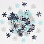 200PC Blue Silver Snowflakes Confetti Winter Wonderland Baby Shower Decorations Boy First Birthday Table Scatter Christmas Party Decor