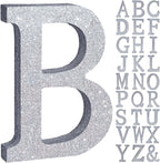 TONIFUL 8 Inch Silver Glitter Letter B Table Centerpiece A-Z Silver Birthday Party Decorations,Silver Alphabet B for Birthday,Chrismas,Graduation,Bridal Shower,Wedding,Anniversary Party Supplies