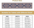 Boho Floral Vintage Table Runner, Blue Purple Retro Flower Rustic Country Farmhouse Pattern for Home Kitchen Table Decor Dining Coffee Room Party Decor 13x120in