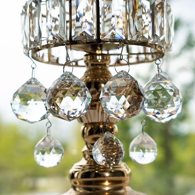Crystalsuncatcher 20mm/0.78inch Clear Glass Crystal Ball Prism Feng Shui Lamp Hanging Drop Chandelier Pendants Suncatchers Pack of 12 pcs