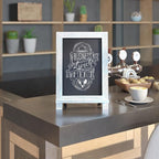 HBCY Creations Rustic Blue Wood Tabletop Chalkboard with Legs/Vintage Wedding Table Sign/Small Kitchen Countertop Memo Board/Antique Wooden Frame (9.5” x 14” Inches) (Rustic Blue)
