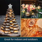 LAMPHOME 20 Pack Fairy Lights Battery Operated String Lights, 20 LED on 6.6FT Silvery Copper Wire, Firefly Fairy String Lights for Wedding Party Mason Jar Christmas Decoration(Warm White)