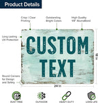 Custom Sign, Custom Street Sign, 11 Font Colors, 13 Font Styles, 4 Hole Options, 22 Sizes, 18x24 Inches, Rust Free DiBound, Fade Resistant, Made in USA by My Sign Center (Shabby Chic)