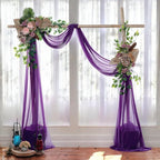 MDS Halloween Chiffon Draping Fabric - 1 Panel, 30" Wide x 50ft Long - Sheer Spooky Arbor & Canopy Drapery for Haunted House Backdrops, Party Ceilings, DIY Costumes & Themed Events - Cadbury Purple