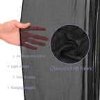 6 Panels Black Ceiling Drapes for Wedding, 5ftx40ft Ceiling Drapes Cheesecloth Sheer Fabric Curtain Wedding Arch Draping Fabric Romantic Ceilings Decorations for Weddings Party Ceremony Stage