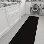 Ottomanson 2x20 Non Slip Extra Long Hallway Runner Rug with Rubber Backing - Solid Modern Kitchen Rug for Bedroom or Living Room, Black, 2' x 20'