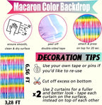 4 Pack New Dark Rainbow Fringe Curtain Backdrop, 3.2Ft x 6.6Ft Metallic Tinsel Foil Fringe Streamers Background for Photo Booth Birthday Wedding Carnival Easter Mother’s Day Party Decorations