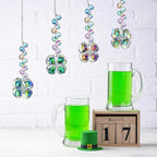 HDCRYSTALGIFTS 4pcs Four Leaf Clover Sun Catchers with Crystals Rainbow Prisms Window Suncatcher Hanging Indoor Decorations, St Patricks Day Accessories Spiritual Gifts for Women, Mom, Family, Friends