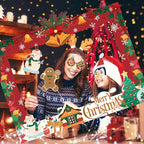HOWAF 30 Pcs Christmas Photo Booth Props - Merry Christmas Paper Photo Frame, Funny Santa & Gingerbread Photo Props for Xmas Holiday Party Decoration, Selfie Frame Props
