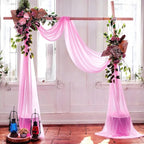 MDS Halloween Chiffon Draping Fabric - 1 Panel, 30" Wide x 50ft Long - Sheer Spooky Arbor & Canopy Drapery for Haunted House Backdrops, Party Ceilings, DIY Costumes & Themed Events - Bubblegum Pink