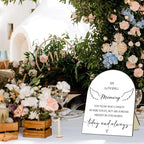 Memorial Table Sign for Bridal Shower, In Loving Memory Wooden Sign with Stand, Minimalist Decor for Wedding Reception, Event Party Favor Supplies 9 * 11IN