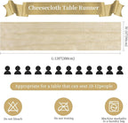 Cheesecloth Table Runner 10FT Long Boho Gauze Table Runner Rustic Sheer Runner for Wedding Bridal Baby Shower Birthday Party Table Decor Thanksgiving Christmas (Beige, 6 Pack)