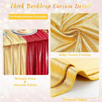 Gold Backdrop Curtains for Birthday Party: 4.8ftx8ft Sequin Background Baby Shower Curtain Drapes for Graduation Arch Backdrop