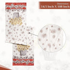 Maison d' Hermine Table Runner 100% Cotton Double Layer Table Runners 108 inches Long for Thanksgiving Christmas Decorations Home Kitchen Dining Party Wedding (Bagatelle, 14.5" x 108")