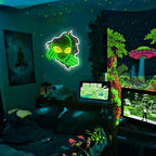 Alien Neon Sign,Dimmable Green Alien Led Neon Lights for Wall Decor Game Room Home Bar Party Bedroom Man Cave Decor,USB Powered Alien Light up Sign Gifts for Kids Teen Boy Room Decor