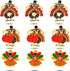 KPOSIYA Thanksgiving Napkin Rings Set of 24, Turkey Napkin Rings Vintage Alloy Fall Napkin Holders for Holiday Dinner Parties, Weddings, Family Gatherings
