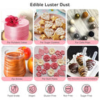 Nomeca Edible Luster Dust, 8 Grams Food Grade Shimmer Gold Cake Dust Metallic Food Coloring Powder for Cake Decorating, Baking, Fondant, Gumpaste, Chocolate, Candy, Drinks, Cookies - Pink
