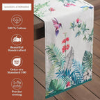 Maison d' Hermine Table Runner 100% Cotton Double Layer Table Runners 108 inches Long Decorative for Kitchen Dining Party Baby Shower Wedding Bridal Shower Spring Summer (Tropiques, 14.50" x 108")