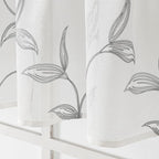 VISIONTEX Sheer Voile Curtain Valances, Decorative Leaves Embroidered, Rod Pocket Window Treatment for Kitchen/Rustic Bedroom/Living Room (54 x 16 Inch,1 Panel)