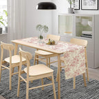 Pink White Flower Table Runner, Wildfloral Floral Sketch Pattern Print Kitchen Dinning Table Runner for Indoor Outdoor Home Wedding Party Holiday, 13x70 Inch