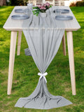 MDS Halloween Chiffon Table Runner - 20 Pack, 29 x 170 Inches, 14ft Each - Sheer Spooky Table Runners for Haunted House Parties, Trick-or-Treat Tables, Witchy Décor, Wedding & Events - Gray