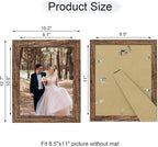 8.5x11 Picture Frame Set of 4, High Definition Real Glass Rustic Frame, Wood Photo Frames 8.5 by 11 Diploma Document for Wall Hanging and Tabletop Display