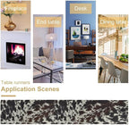Cow Print Table Runner, Country Farm Animal Fur Skin Pattern Western Style Black Brown Cowhide Print Dinner Runner for Home Kitchen Dining Home Setting, 13x90 Inch