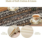 Cow Patchwork Print Table Runner, Country Farm Animal Fur Skin Farm Safari Wildlife Pattern Table Runner for Dinner Dinning Home Kitchen Living Room Party Holidays Setting, 13x90 Inch