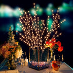 33in Lighted Branches with 180 LED Lights, Twinkling Light Up Tree with Timer, DIY Flexible Lighted Branches for Home Décor, Bedroom, Wedding, Party