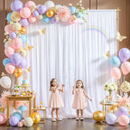 White Tulle Backdrop Curtain for Parties Wedding,5ft x 10ft Wrinkle Free Curtain Backdrop,2 Layer Drapes for Backdrop,Polyester Wedding Back Drop for Bridal Shower Birthday Baby Shower Photography