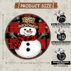 Round Christmas Snowman Tin Sign Vintage Snowman Sign Rustic Wall Decor For Christmas Home Fireplace And Holiday Gatherings Retro Sign 8 * 8 in