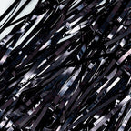 BRAVESHINE Black Halloweens Party Foil Fringe Curtains - 2 Pack Metallic Tinsel Photo Booth Streamers Backdrop for Birthdays, Stranger Theme, Music, Prom, Christmas Party Decorations