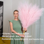 EVODIS Faux Pampas Grass 6 Stems, Artificial Pampas Grass - 43 inch Total Extra Large Pompass Grass Tall Pompous Boho Flower Arrangement and Floor Vase Filler Home Decor for Room Wedding Party