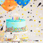 Sumind 3000 Pcs 21st Birthday Metallic Foil Confetti Table Scatter Decorations for Birthday Party DIY Arts and Crafting, Gold, Black and Silver
