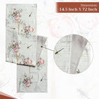 Maison d' Hermine Table Runner 100% Cotton Double Layer Table Runners 72 inches Long Decorative for Home Kitchen Dining Party Wedding Bridal Shower Spring Summer (Champ De Mars, 14.50" x 72")