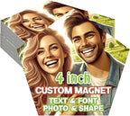 KETABAO – 4" Custom Pentagon Photo Magnets - Upload Your Photo for Personalized Magnets - Choose Your Shape - Add Your Text Fridge, Locker, and Car & More
