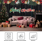 MEETSKY Black Backdrop Curtain for Party Backdrop Drapes Panels with Rod Pockets Polyester Fabric Curtain Backdrop Black Birthday Party Home Decor for Boys Teens Men, 5ft x 10ft, 2 Panels