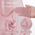 Wedding Arch Draping Fabric 1 Panel 18Ft Dusty Rose Chiffon Fabric Drapery Wedding Ceremony Reception Swag Decorations