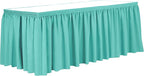Ultimate Textile Pleat Polyester Fabric Table Skirt - Machine Washable Flame Resistant with Clips for Events, Weddings & Trade Shows, Cut & Sewn in Paterson, NJ - Caribbean, 17' Shirred Pleat
