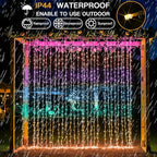 suddus Curtain Lights for Bedroom, 320 Led 9.8ft x9.8ft Hanging String Lights Indoor, Curtain String Lights for Backdrop, Window, Wall, Wedding, Party, Garden, Porch, Brithday Decor Multicolor