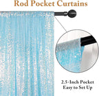 ShinyBeauty 20x10FT Iridescent Aqua Backdrops Glitter Fabric Backdrop | Mermaid Blue Sequin Curtain | Photographic Studio Background | Sparkling Event Decor