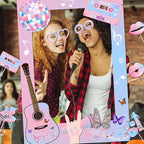 Birthday Photo Booth Props,18pcs Theme Party Decoration Music in My Era Photo Frame Supplies for Party Decoration