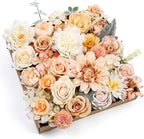Serra Flora Artificial Flowers Rose 32pcs Silk Mix Peony Daisy Hydrangea Fake Flowers for DIY Wedding Bouquets Combo Centerpieces Arrangements Party Bridal Baby Shower Home Decorations