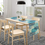 Floral Table Runner,Blue Flowers Print Spring Summer Table Cloth Kitchen Dining Table Home Party Decoration 13x72 Inch