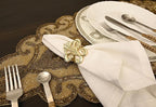 Lightweight Metal Napkin Rings Set of 12 - Fleur-de-Lis Napkin Holders for Dining Table, Weddings, and Special Events - Elegant Table Décor for Home & Restaurants (Gold) - CLEENTABLE