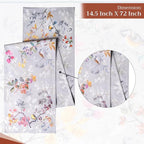 Maison d' Hermine Table Runner 100% Cotton Double Layer Table Runners 72 inches Long for Thanksgiving Christmas Decorations Home Kitchen Dining Party Wedding (Equinoxe - Grey, 14.5" x 72")